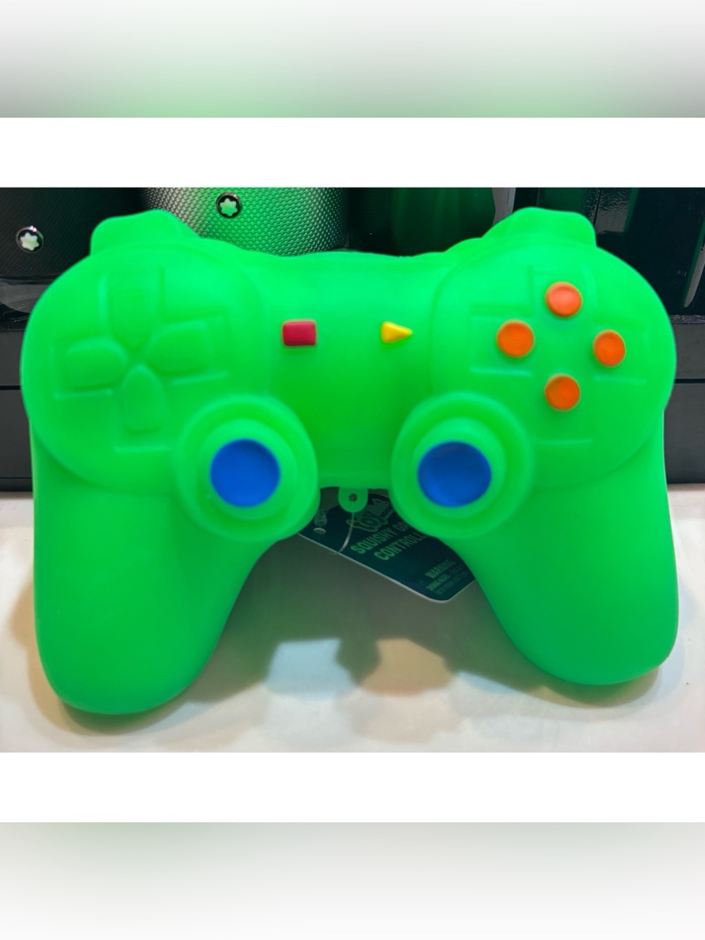 New-Toymendous! Neon Green Squishy Video Game Controller Stress Toy